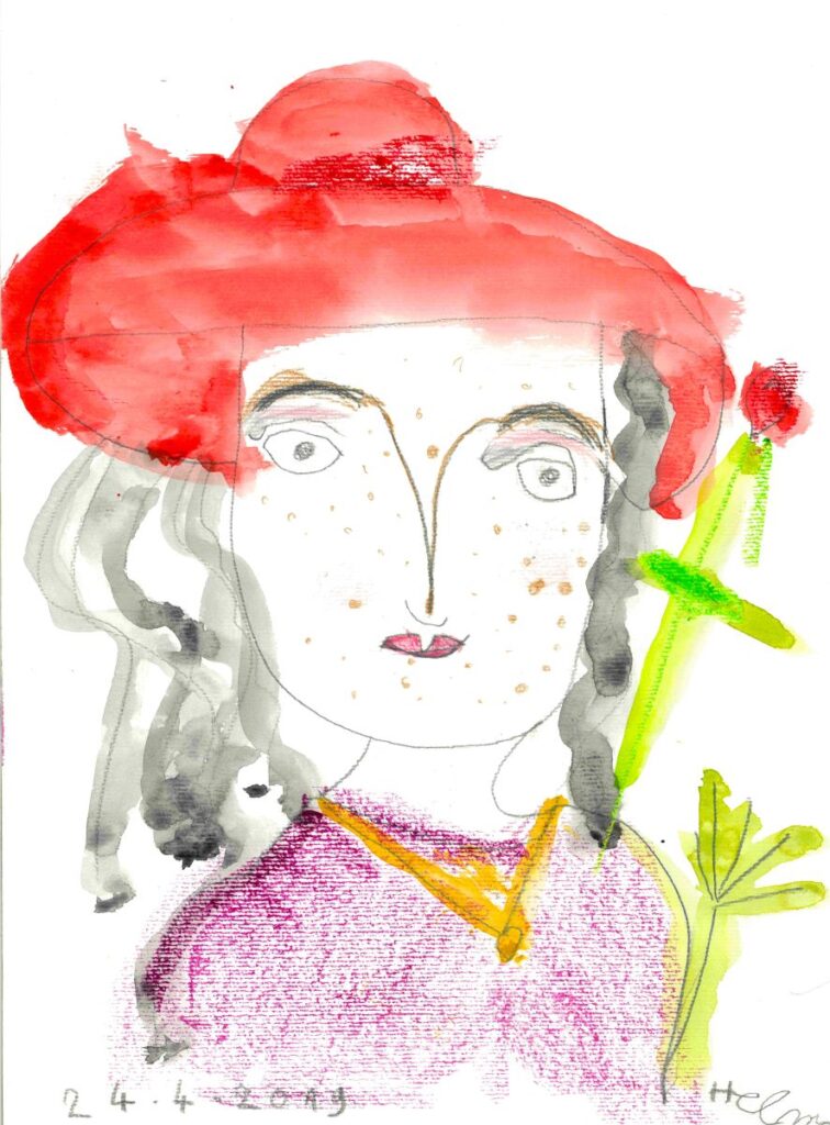 Dame mit Sommersprossen